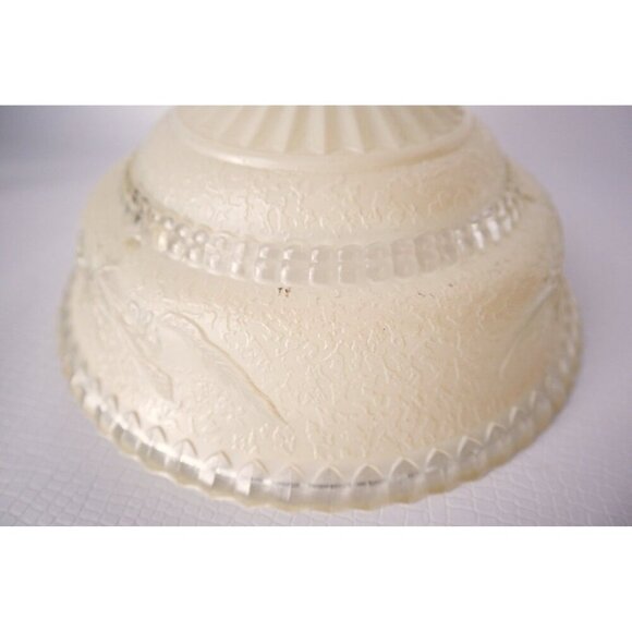 Vintage Ceiling Lamp Shade Beige  Embossed Design 1950's Light fixture - Picture 4 of 5